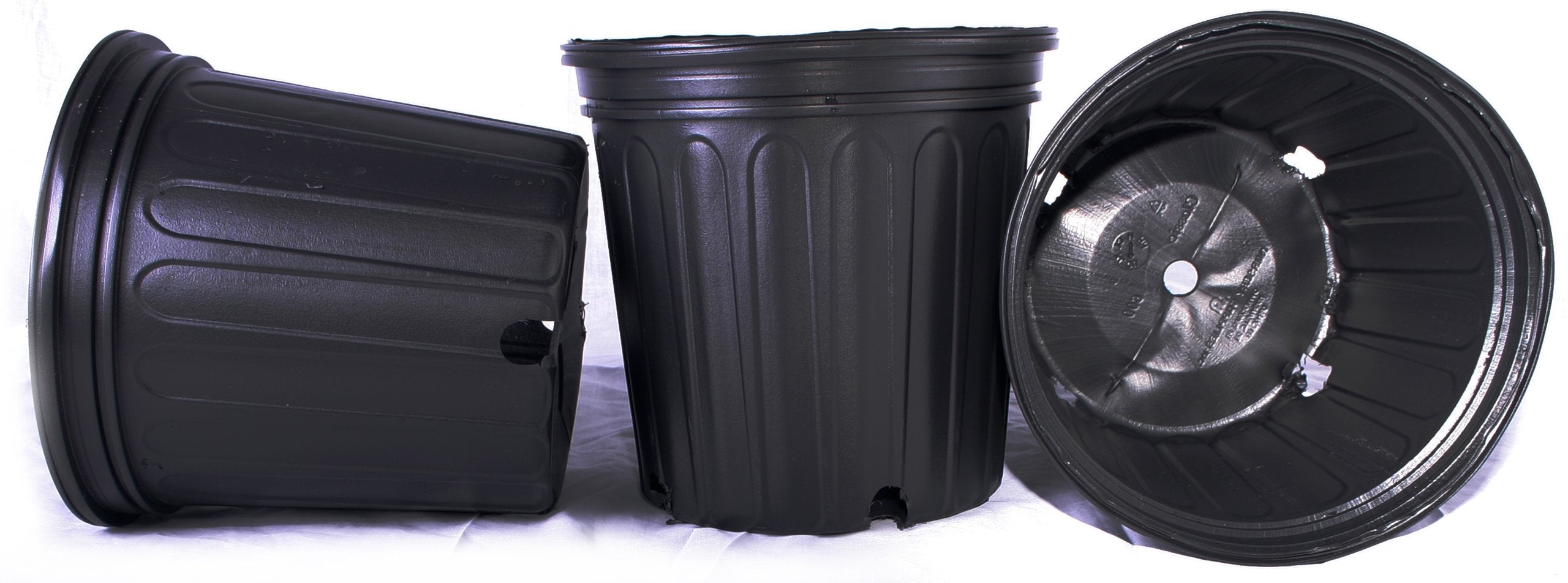 Nursery Supplies front view of 50-pack trade pots showing stackable convenience and storage benefit