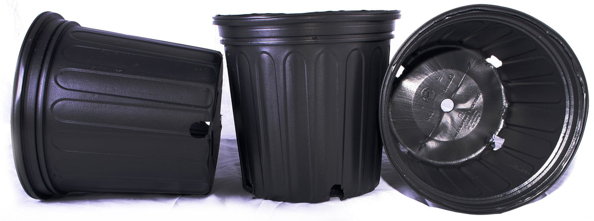 Nursery Supplies front view of 50-pack trade pots showing stackable convenience and storage benefit