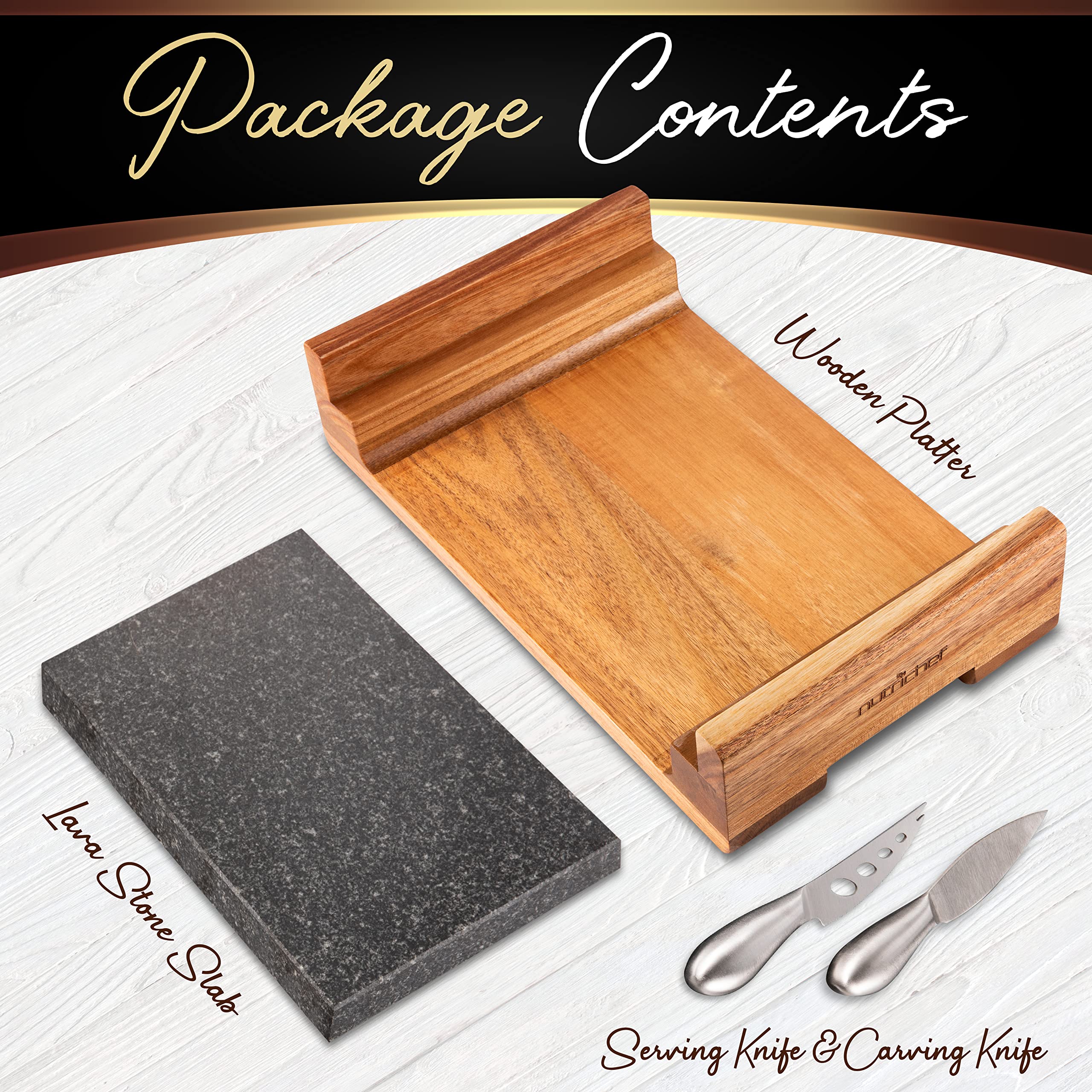 NutriChef acacia wooden tray detail highlighting sturdy protective finish