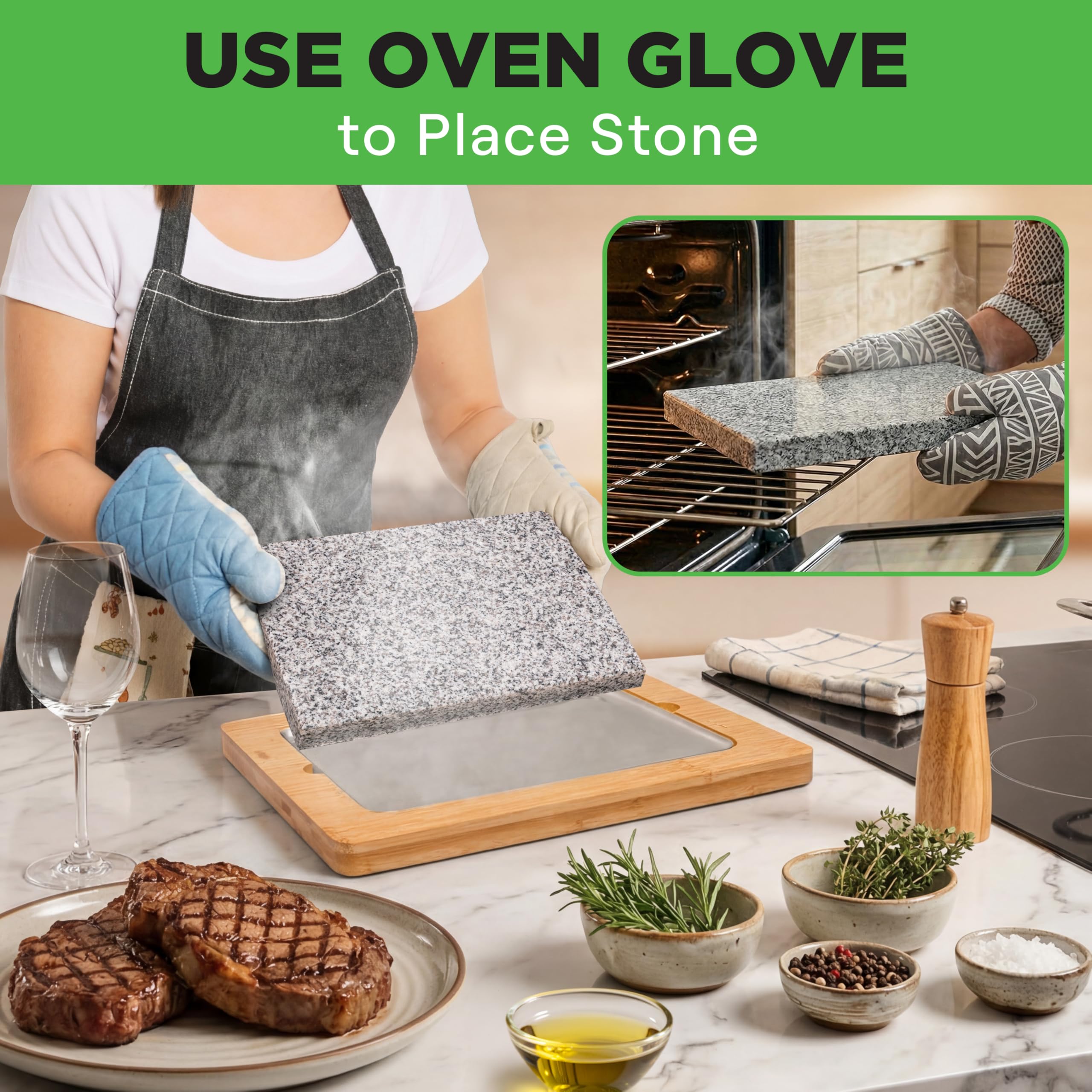 NutriChef cool-touch handle detail improving safety when moving hot stone grill
