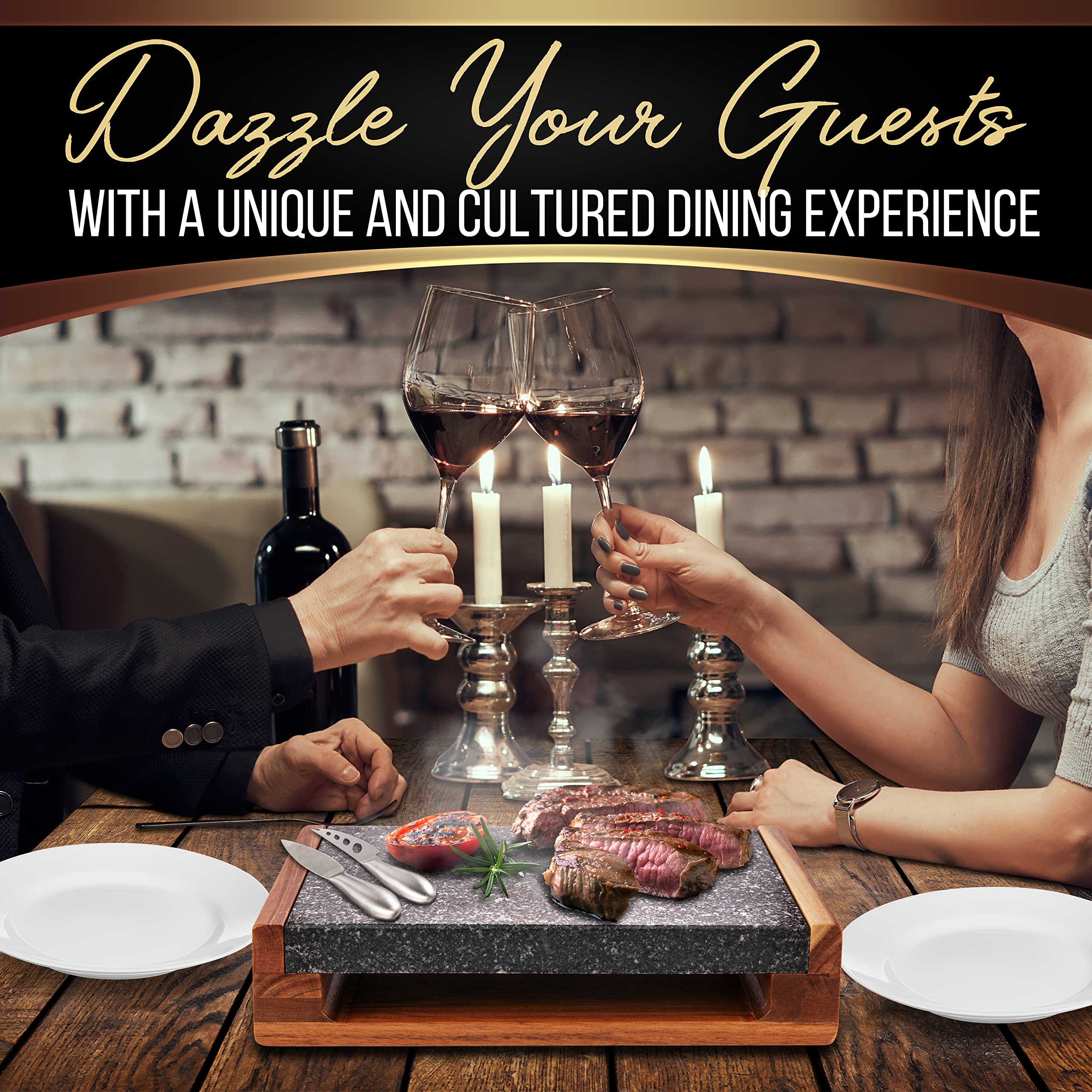 NutriChef set placed on dining table showing rustic entertaining appeal
