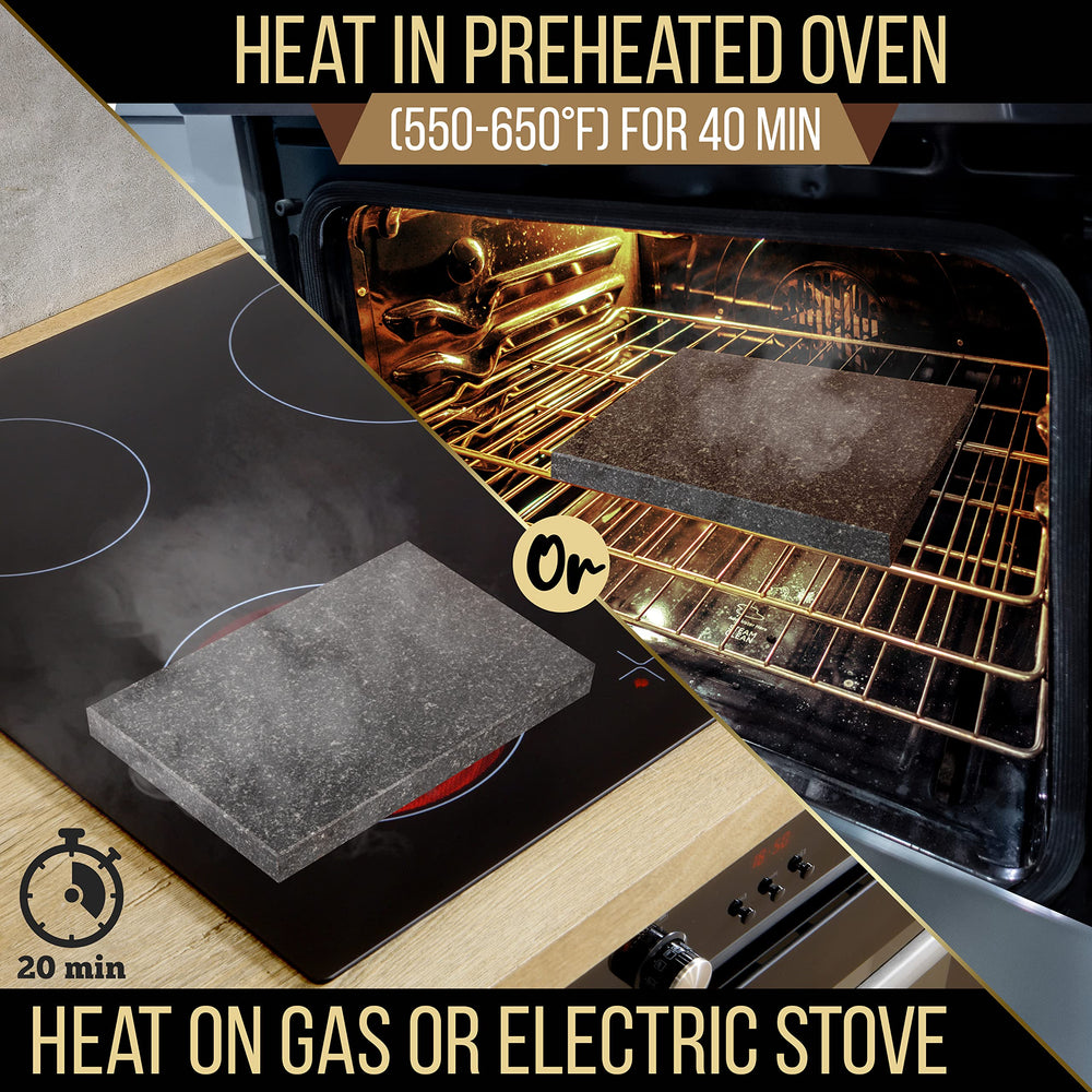 NutriChef sizzling steak on hot stone demonstrating table-ready serving