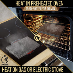 NutriChef sizzling steak on hot stone demonstrating table-ready serving
