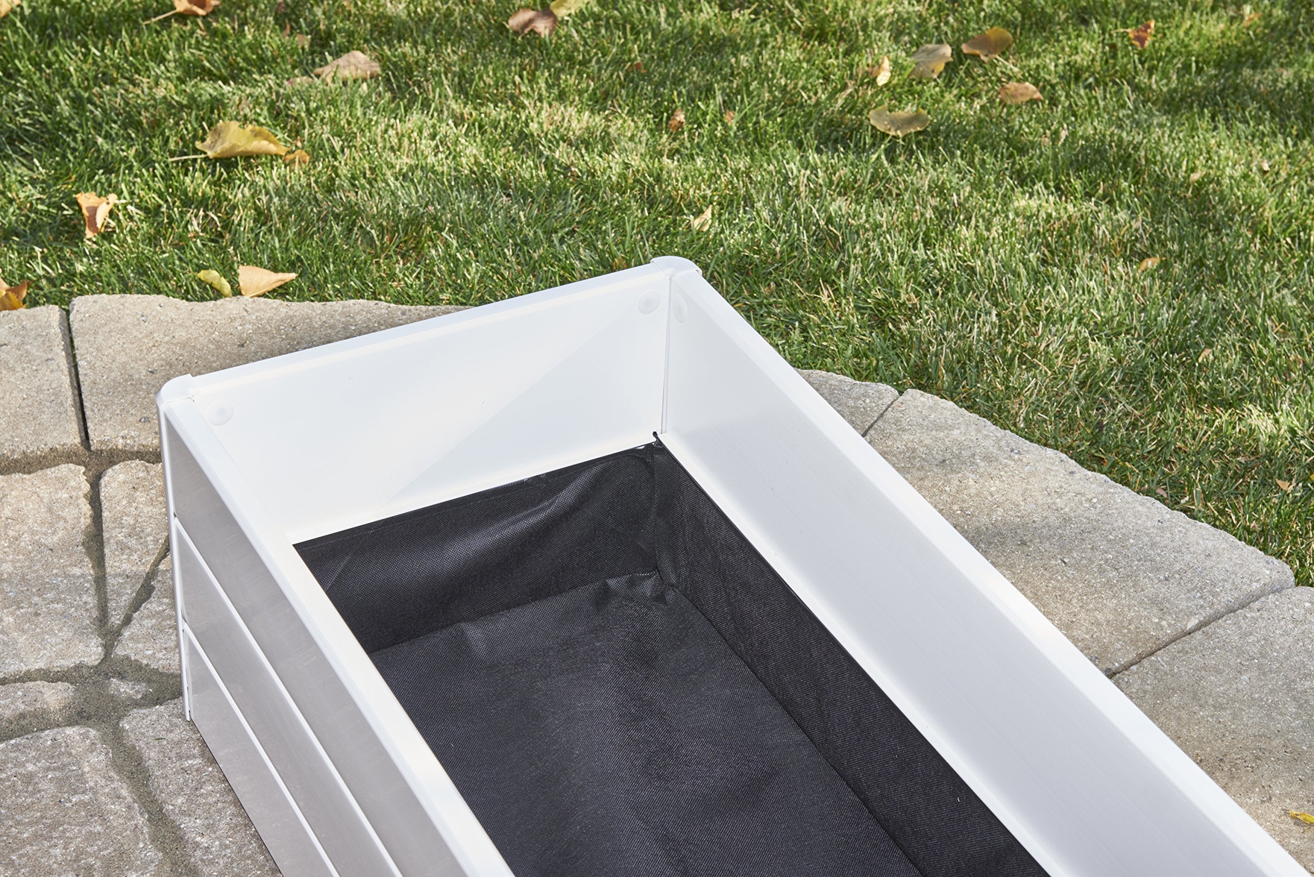 NuVue spunbond liner detail showing breathable fabric that helps drain excess water and retain soil