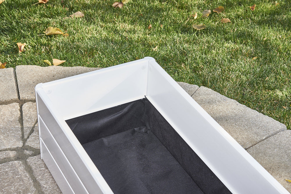 NuVue spunbond liner detail showing breathable fabric that helps drain excess water and retain soil