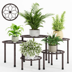 NUZZERO front view brown plant stand showcasing stable support and stylish look