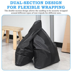 NVAAV canopy leg wrapped with bag providing stable outdoor anchoring