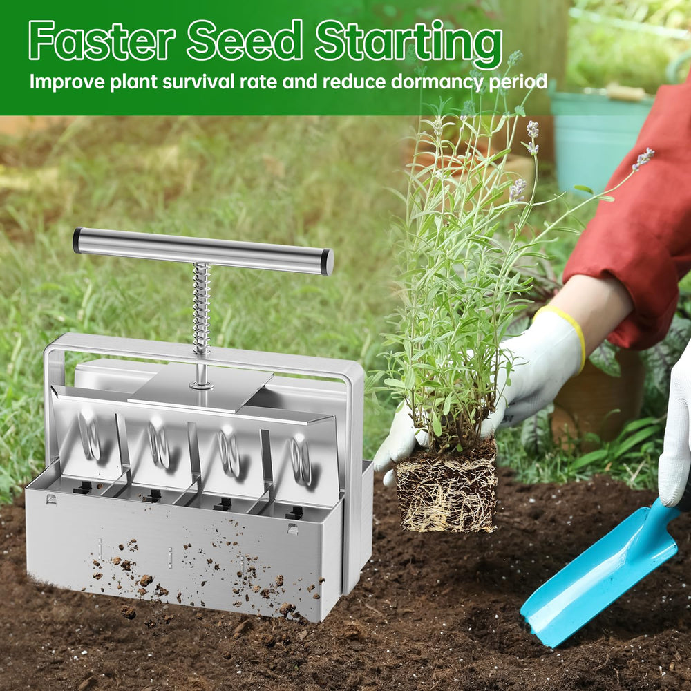 NVRGIUP blocker in use pressing moist mix to form clean seed blocks
