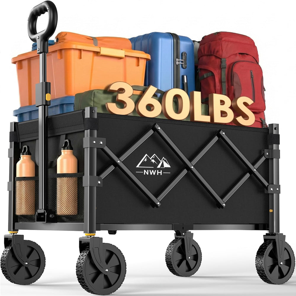 NWH front view of open wagon showing sturdy frame and capacity benefit