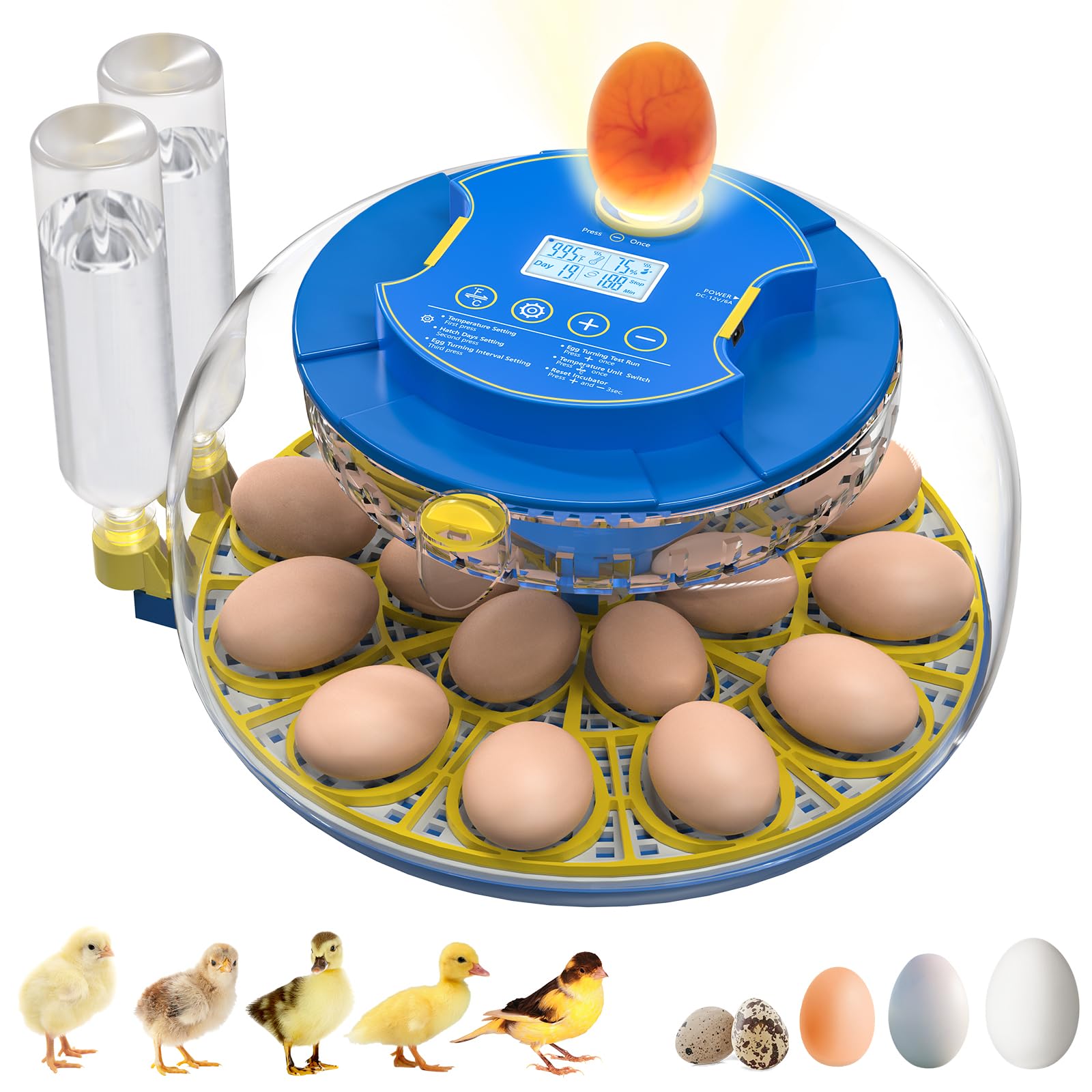 NyPots front view of incubator showing controls and compact design benefit