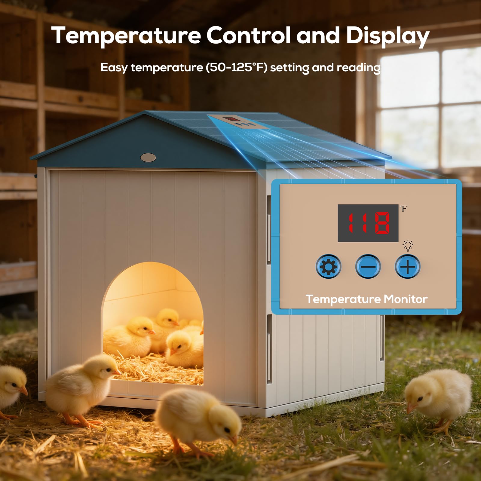 NyPots thermostat display closeup offering precise temperature control benefit