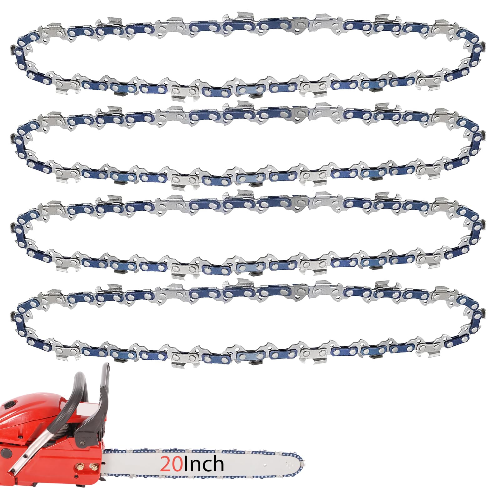 O-CONN front packaging showing 20-inch chains pack and clear fit info benefit