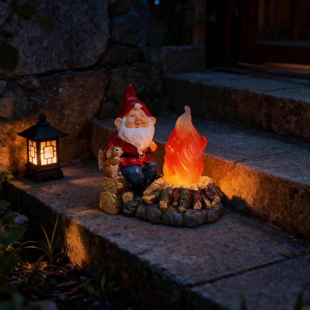 O-FarFarm gnome placed in garden showing decorative curb appeal benefit
