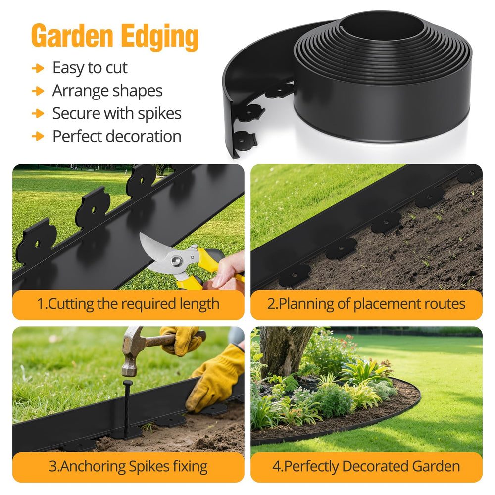 O-Maraco curved garden edge installed showing flexibility and neat bed definition