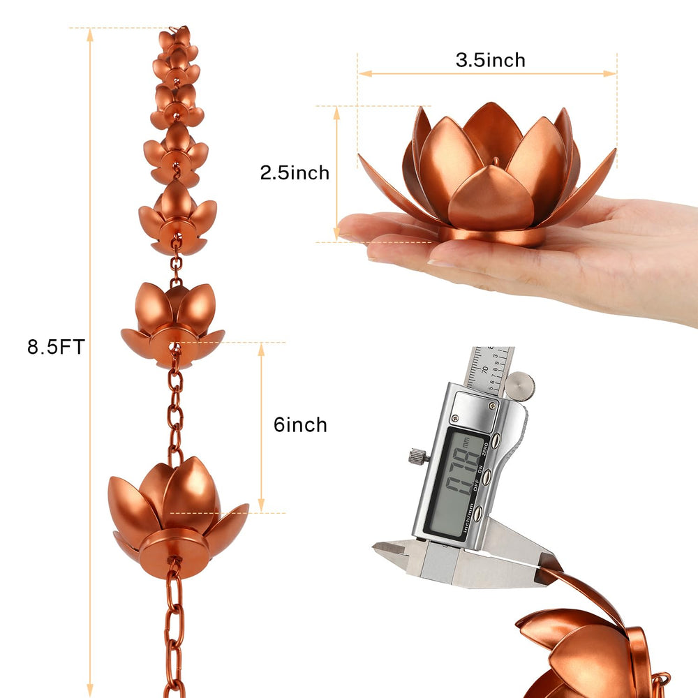 Oak Leaf adapter connection detail showing easy gutter attachment and reduced splash