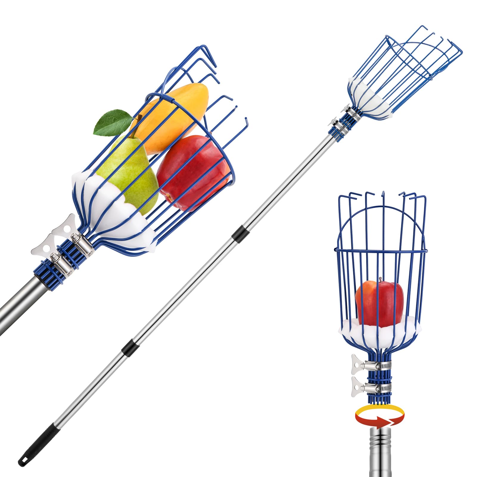 Oak Leaf front view showing basket and pole for safe fruit collection