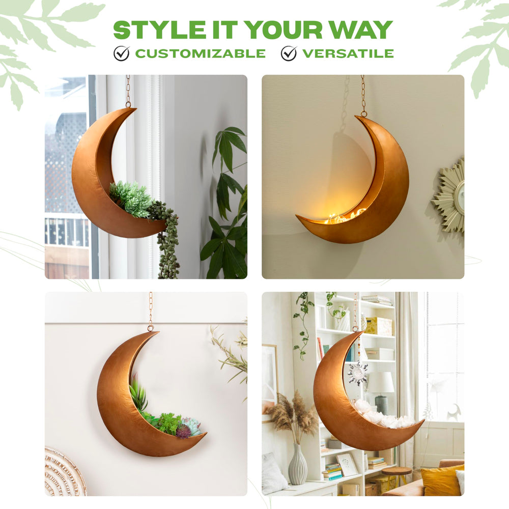 Oakadoaks moon planter planted with succulents showing compact greenery display