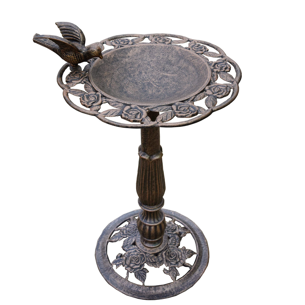 Oakland Living front view of bird bath showing classic shape and curb appeal