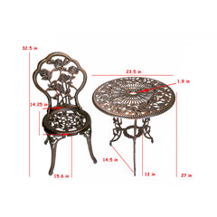 Oakland Living close-up of cast aluminum table top pattern, highlights durability