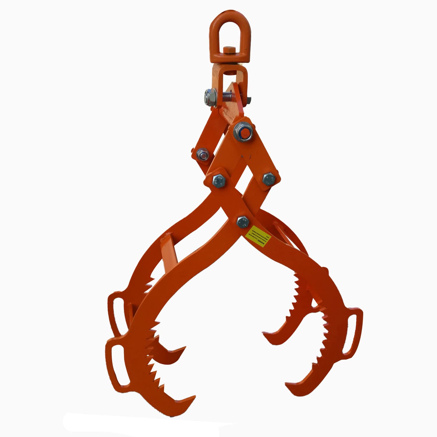 OAOLOWF front view of 28 inch tongs showing durable steel and four claws for secure handling