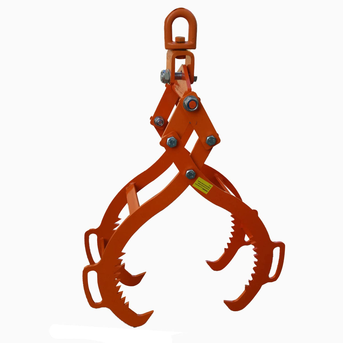 OAOLOWF front view of 28 inch tongs showing durable steel and four claws for secure handling