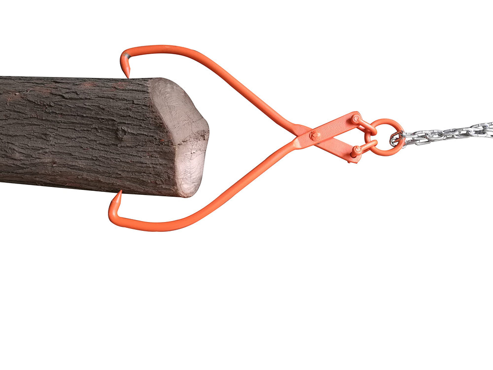 OAOLOWF tongs in use dragging a log across ground showing controlled skid and maneuvering