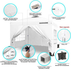 OASISHOME sturdy steel leg and thumb-latch close-up for fast setup