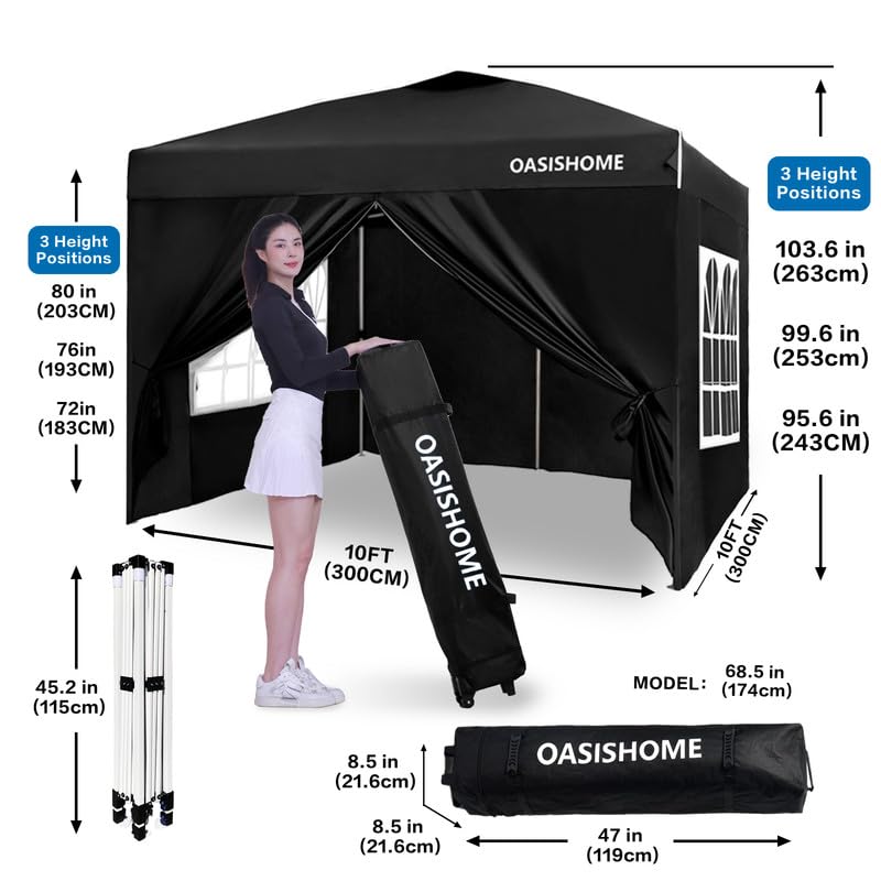 OASISHOME sidewall with zipper door open for easy entry and configurable privacy
