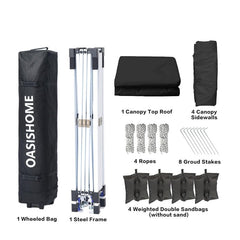 OASISHOME zippered sidewall door open for ventilation and privacy control