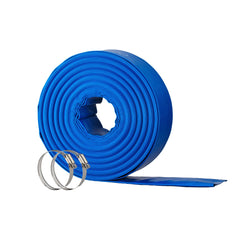 OasisTrim front view of coiled 2-inch backwash hose showing length and packaging benefits