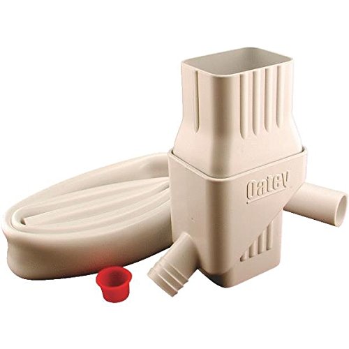 Oatey hose connection detail with 4 ft high-flow hose aiding fast water transfer