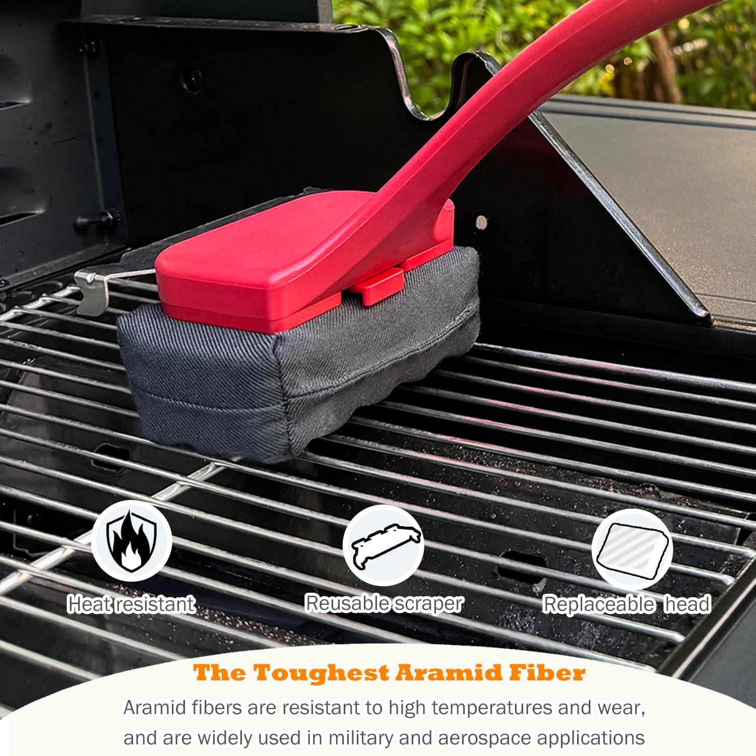 OATISLIFE long handle with anti slip grip protecting hands from heat while scrubbing