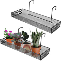 OBANGONG front view of railing planter displaying organized pots and curb appeal
