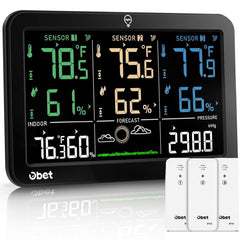 OBET console front color display showing temp and humidity for quick monitoring