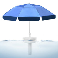 OceanaFlow front view of umbrella open showing canopy and tabletop for easy shade