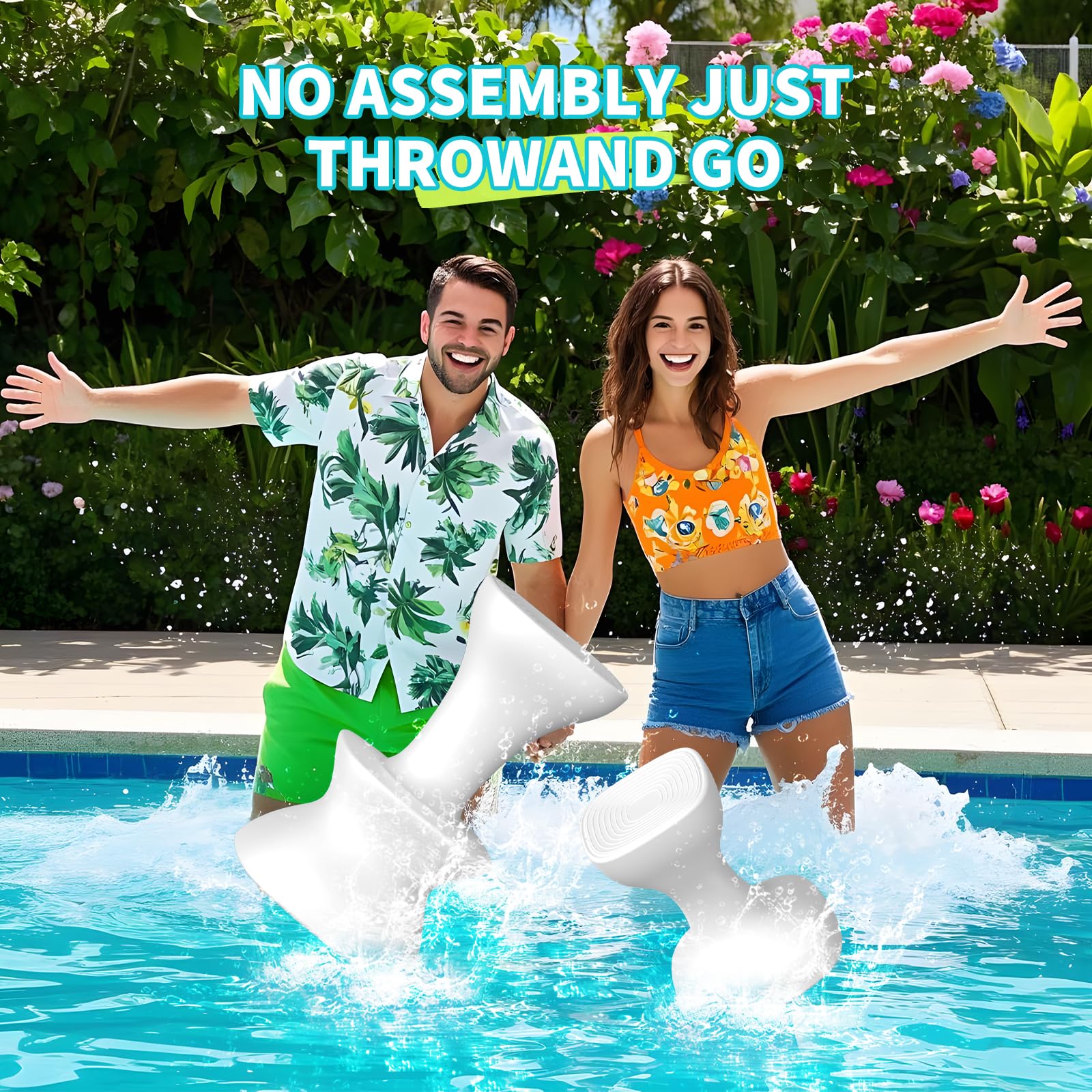 OceanaFlow stool in-pool swim-up setting demonstrating immediate usable seating