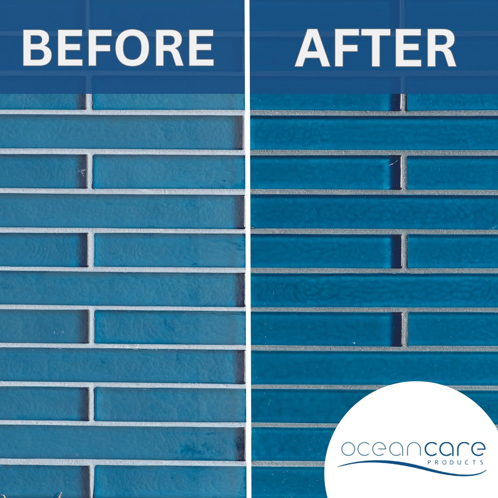 OCEANCARE being applied to pool tile showing fast coverage and simple application