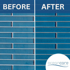 OCEANCARE being applied to pool tile showing fast coverage and simple application