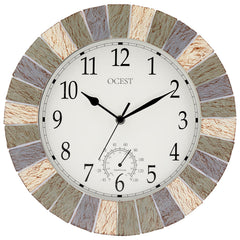 OCEST front view of 13-inch waterproof clock showing clear numerals and hands for easy reading