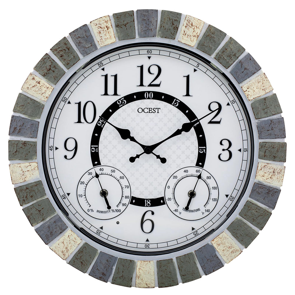 OCEST front view clock face shows clear numbers and readable time for easy outdoor viewing