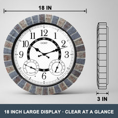 OCEST detailed image of thermometer and hygrometer dials for quick climate reads