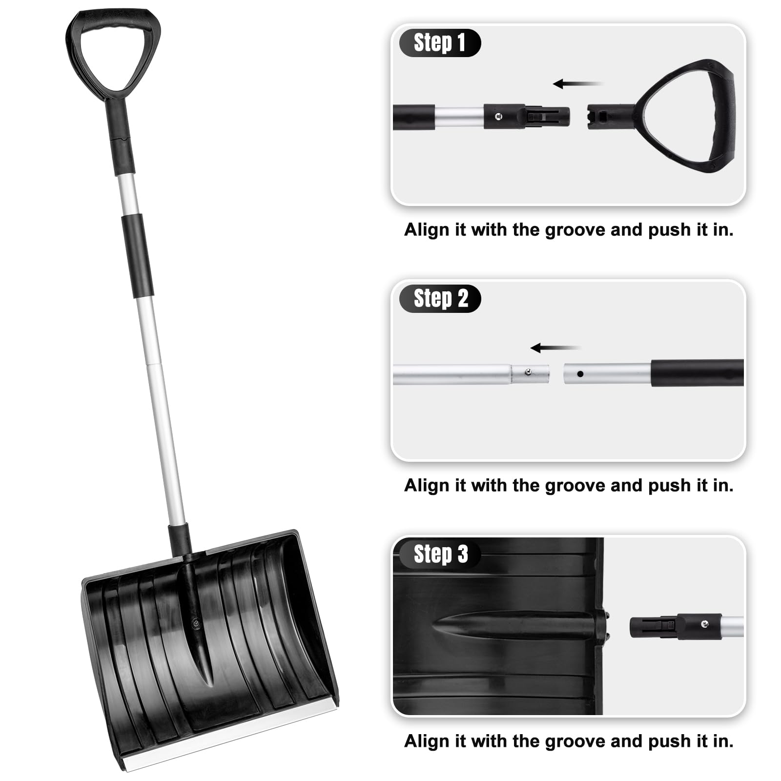 OCGIG assembled full length shovel demonstrating comfortable reach and leverage