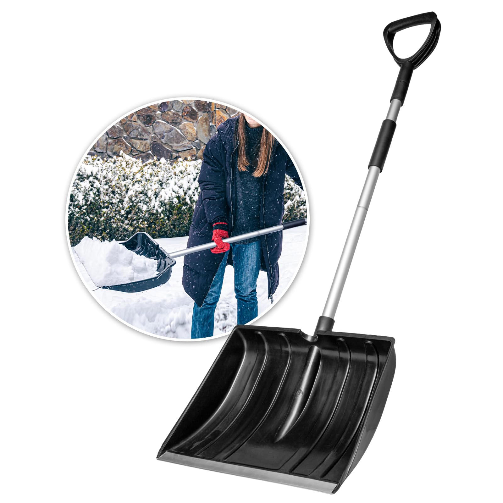 OCGIG front blade view showing wide 16-inch edge for faster snow clearing