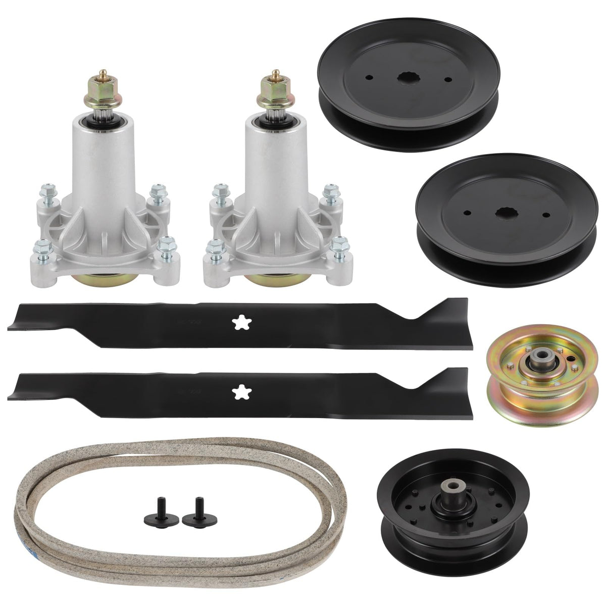 OCPTY front packaging of 46 inch deck kit showing contents and fit benefits