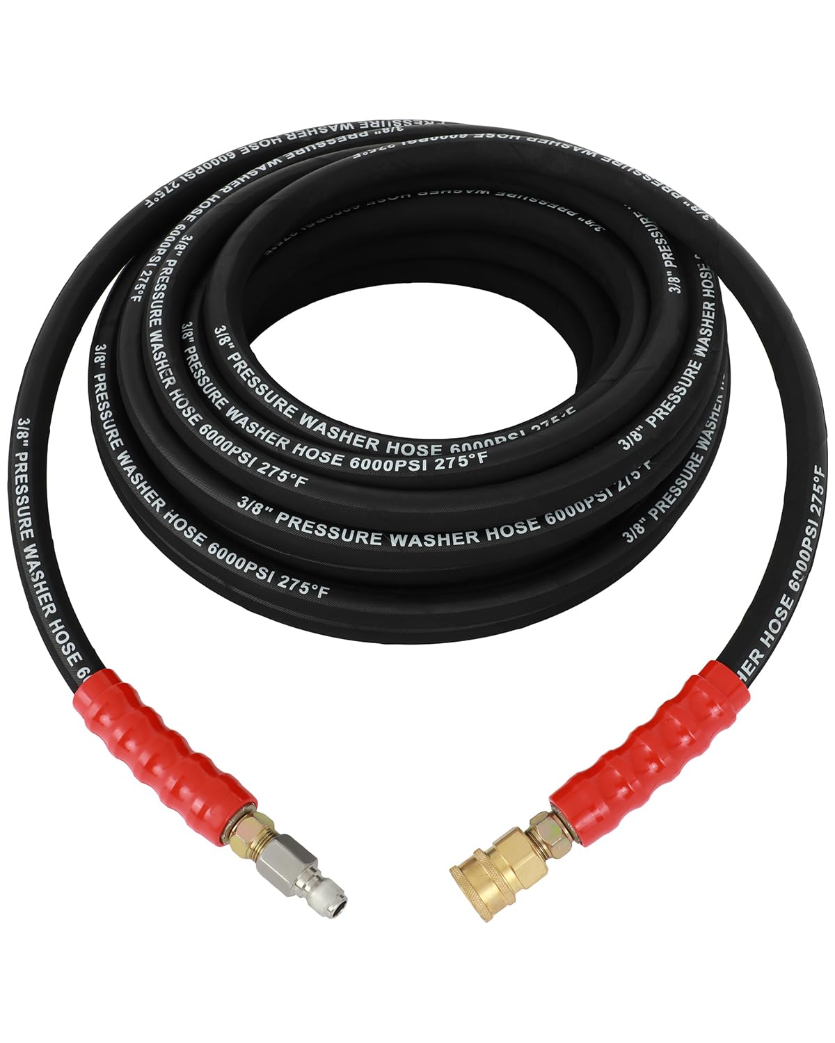 OCPTY front coil of 50ft hose showing length and ready-to-use benefit