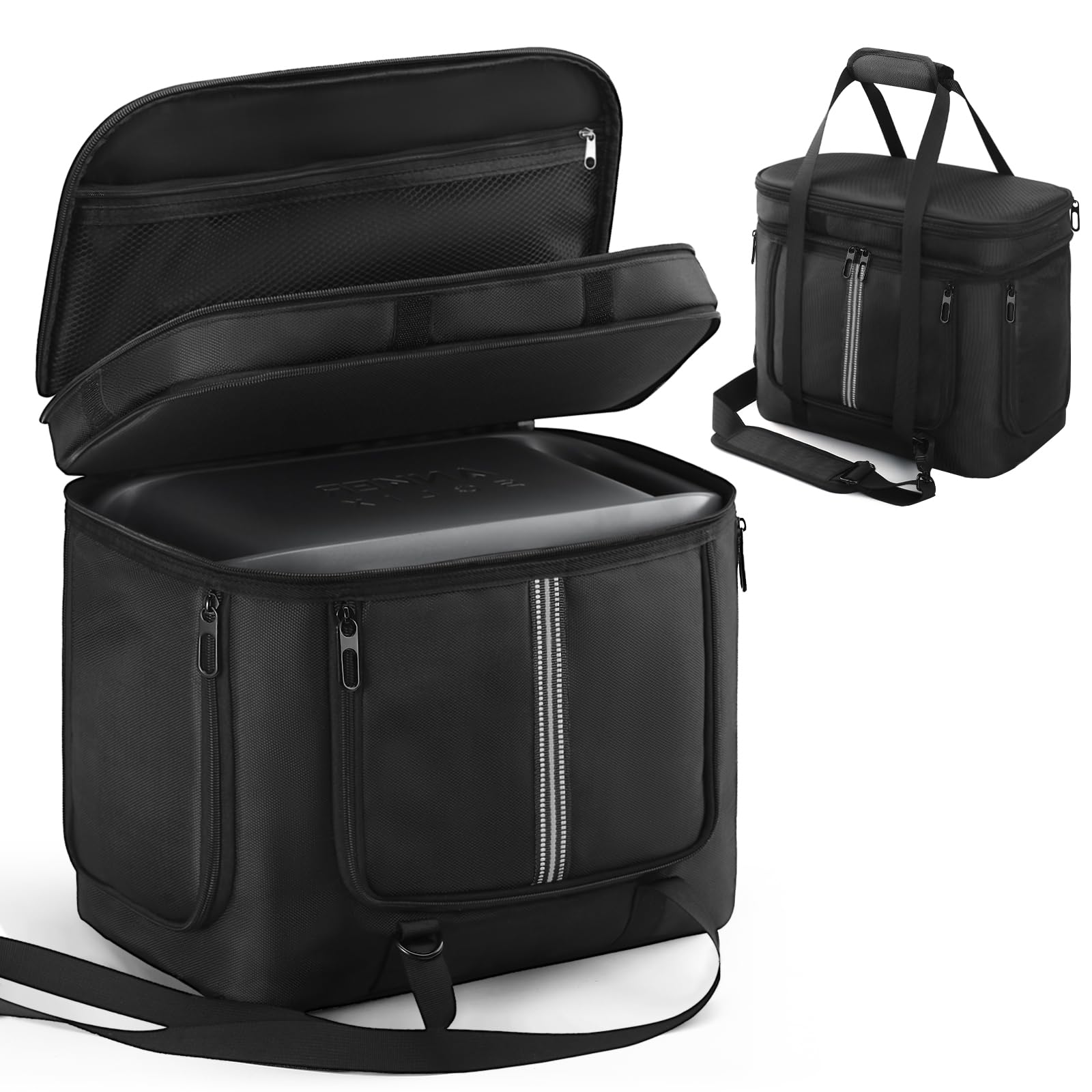 OCXLLEATLY front view of packed case protecting SOLIX C1000 for travel