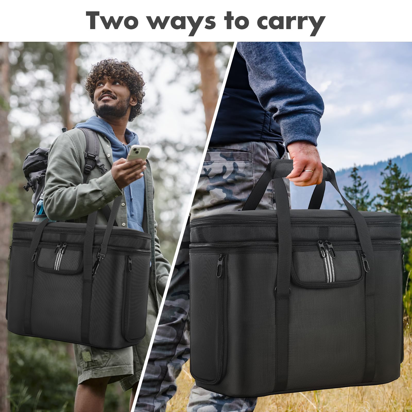 OCXLLEATLY case in camping setup for convenient portable power use