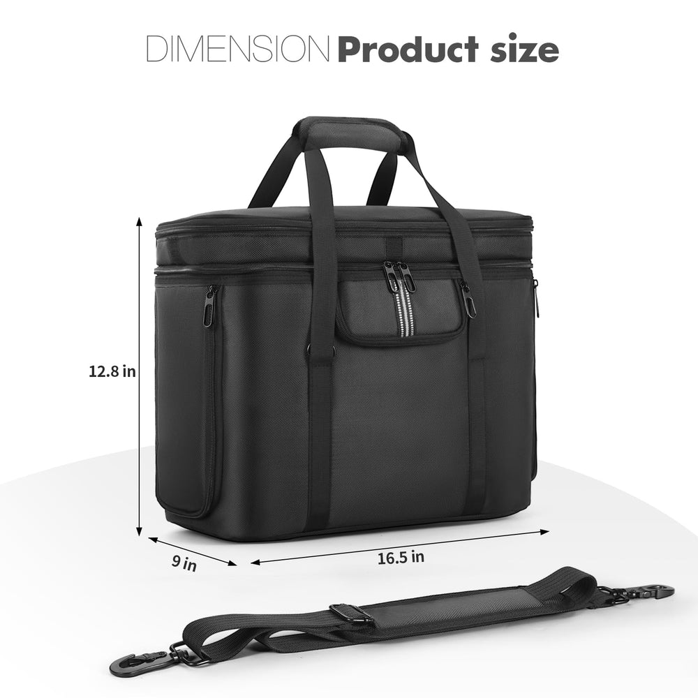 OCXLLEATLY next to backpack showing compact travel-friendly size