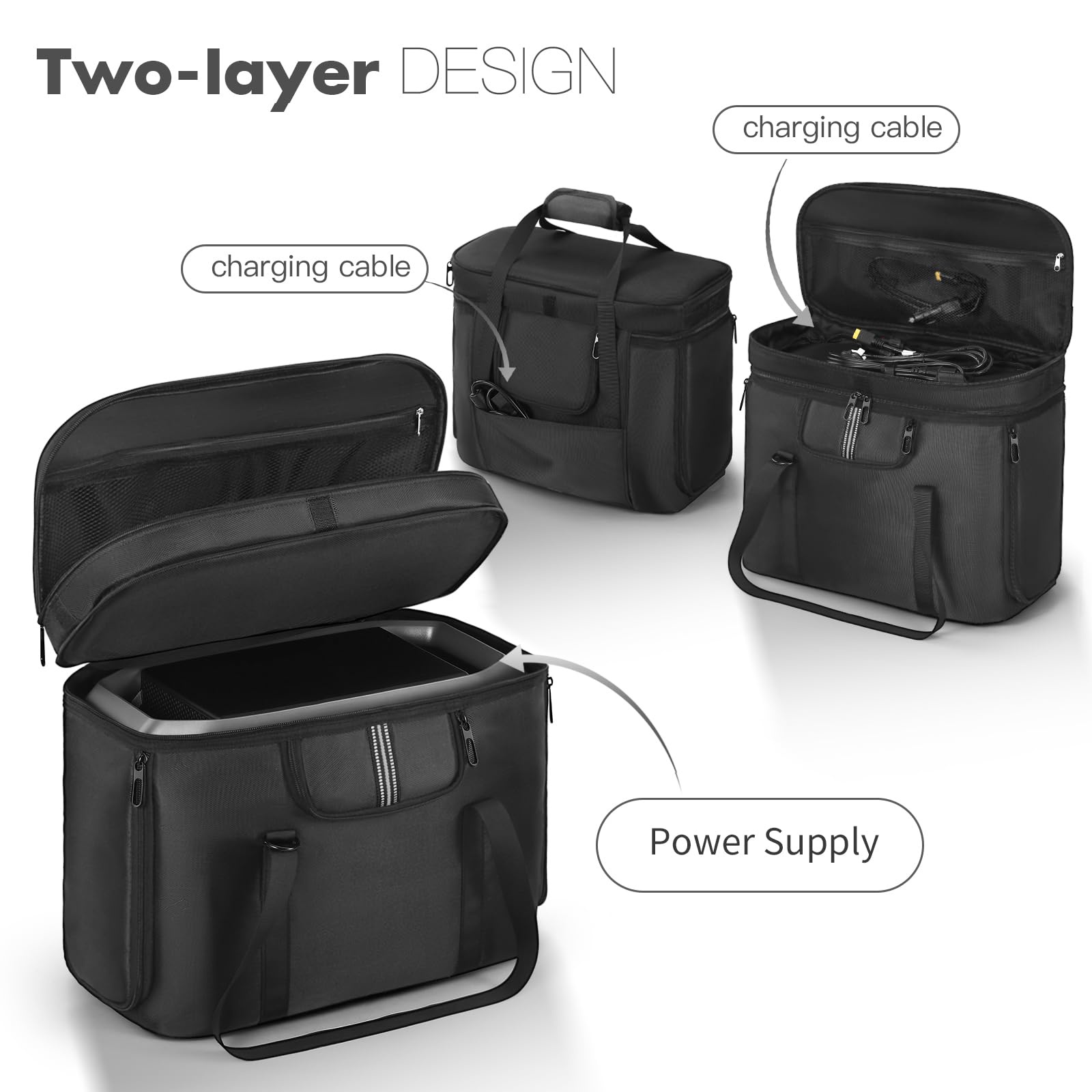 OCXLLEATLY top handle and shoulder strap for comfortable transport