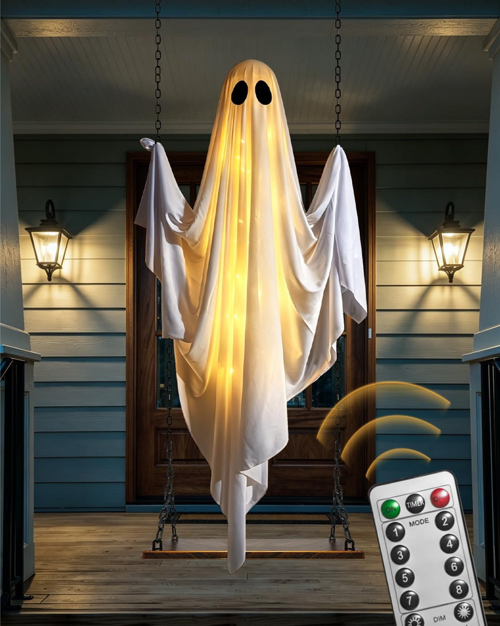 ODANXIA front view of assembled hanging ghost showing full height and appeal